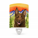 Australian Kelpie Ceramic Night Light Compact, UL-Certified, Ideal for Bedroom, Bathroom, Nursery, Hallway, Kitchen, 6x4x3, Multicolor