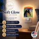 Manchester Terrier Ceramic Night Light Compact, UL-Certified, Ideal for Bedroom, Bathroom, Nursery, Hallway, Kitchen, 6x4x3, Multicolor
