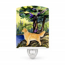 Golden Retriever Ceramic Night Light Compact, UL-Certified, Ideal for Bedroom, Bathroom, Nursery, Hallway, Kitchen, 6x4x3, Multicolor