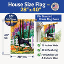Doberman House Flag 28x40 Porch Sleeve Pole Decorative Outside Yard Banner Artwork Wall Hanging, Polyester