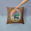 Doberman Decorative Throw Pillow 14x14 Indoor Outdoor Accent Cushion, Fabric Cover with Insert for Sofa, Bed, Porch & Living Room