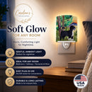 Portuguese Water Dog Ceramic Night Light Compact, UL-Certified, Ideal for Bedroom, Bathroom, Nursery, Hallway, Kitchen, 6x4x3, Multicolor