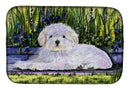 Coton de Tulear Dish Drying Mat Absorbent Dish Drying Mat Pad for Kitchen Counter Dish Drainer Mat for Countertop, 14 x 21", Multicolor