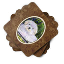 Coton de Tulear Foam Coasters Set of 4 Cup Coasters for Indoor Outdoor, Tabletop Protection, Anti Slip, Mouse pad Material