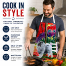 Keeshond Apron Cooking Kitchen Server Baking Crafts Gardening for Adult Women Men, Unisex, Large, Multicolor
