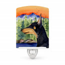 Manchester Terrier Ceramic Night Light Compact, UL-Certified, Ideal for Bedroom, Bathroom, Nursery, Hallway, Kitchen, 6x4x3, Multicolor