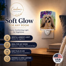 Lhasa Apso Ceramic Night Light Compact, UL-Certified, Ideal for Bedroom, Bathroom, Nursery, Hallway, Kitchen, 6x4x3, Multicolor