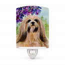 Lhasa Apso Ceramic Night Light Compact, UL-Certified, Ideal for Bedroom, Bathroom, Nursery, Hallway, Kitchen, 6x4x3, Multicolor