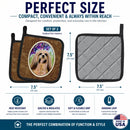 Lhasa Apso Pot Holder Set of 2 Heat Resistant Quilted Hot Pads 7.5 x 7.5 Inch, Insulated Kitchen Trivets for Cooking & Baking
