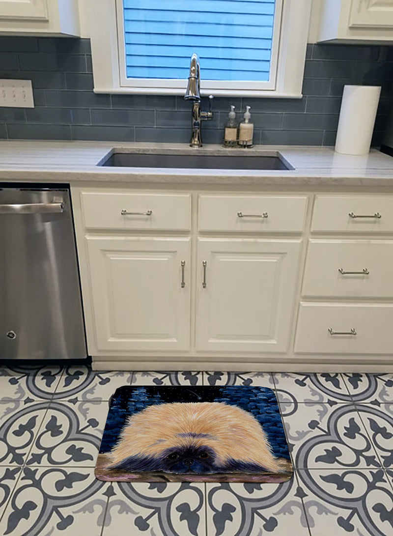 Starry Night Pekingese Machine Washable Memory Foam Mat SS8439RUG