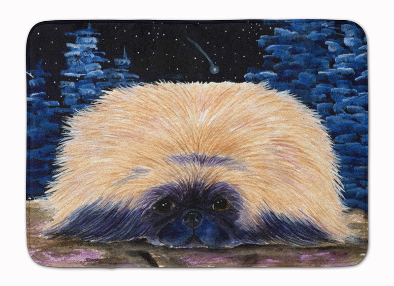 Starry Night Pekingese Machine Washable Memory Foam Mat SS8439RUG