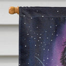 Starry Night Tibetan Mastiff House Flag 28x40 Porch Sleeve Pole Decorative Outside Yard Banner Artwork Wall Hanging, Polyester