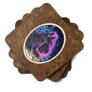 Starry Night Scottish Terrier Foam Coasters Set of 4 Cup Coasters for Indoor Outdoor, Tabletop Protection, Anti Slip, Mouse pad Material