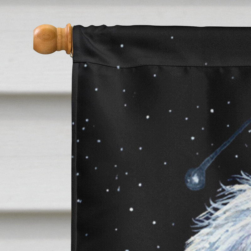 Starry Night Old English Sheepdog Flag Canvas House Size