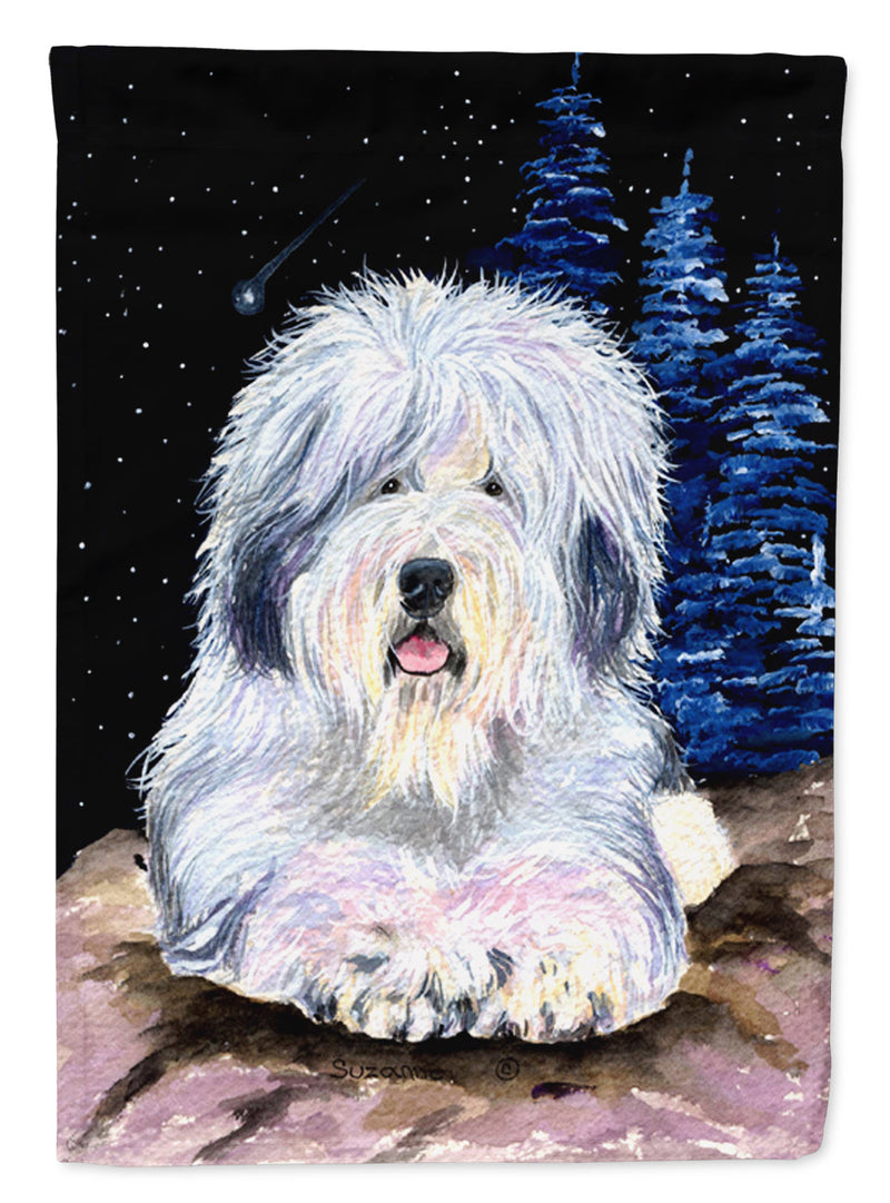 Starry Night Old English Sheepdog Flag Canvas House Size