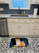Starry Night Shiba Inu Memory Foam Kitchen Mat Machine Washable Anti-Fatigue Cushion Comfort Bath or Kitchen Rug
