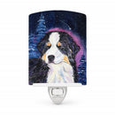 Starry Night Bernese Mountain Dog Ceramic Night Light Compact, UL-Certified, Ideal for Bedroom, Bathroom, Nursery, Hallway, Kitchen, 6x4x3, Multicolor