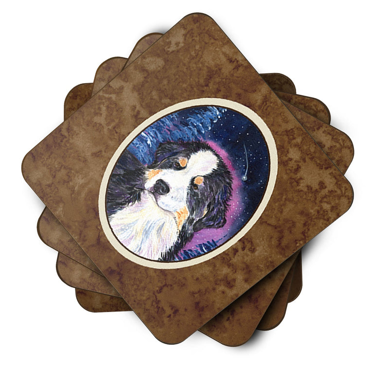 Starry Night Bernese Mountain Dog Foam Coasters Set of 4