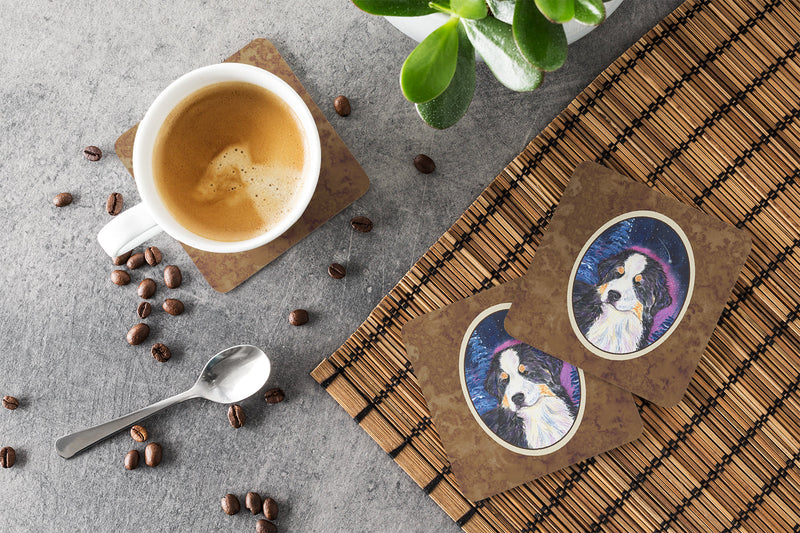 Starry Night Bernese Mountain Dog Foam Coasters Set of 4