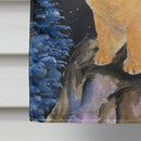 Starry Night Chow Chow House Flag 28x40 Porch Sleeve Pole Decorative Outside Yard Banner Artwork Wall Hanging, Polyester