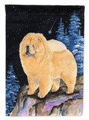 Starry Night Chow Chow House Flag 28x40 Porch Sleeve Pole Decorative Outside Yard Banner Artwork Wall Hanging, Polyester