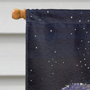 Starry Night Chow Chow House Flag 28x40 Porch Sleeve Pole Decorative Outside Yard Banner Artwork Wall Hanging, Polyester