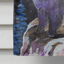 Starry Night Chow Chow House Flag 28x40 Porch Sleeve Pole Decorative Outside Yard Banner Artwork Wall Hanging, Polyester