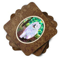 Samoyed Foam Coasters Set of 4 Cup Coasters for Indoor Outdoor, Tabletop Protection, Anti Slip, Mouse pad Material