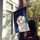 Starry Night Maltese House Flag 28x40 Porch Sleeve Pole Decorative Outside Yard Banner Artwork Wall Hanging, Polyester