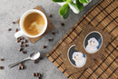 Starry Night Maltese Foam Coasters Set of 4 Cup Coasters for Indoor Outdoor, Tabletop Protection, Anti Slip, Mouse pad Material