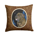 Starry Night Mastiff Decorative Throw Pillow 14x14 Indoor Outdoor Accent Cushion, Fabric Cover with Insert for Sofa, Bed, Porch & Living Room