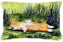 Corgi Decorative Throw Pillow 12x16 Indoor Outdoor Accent Cushion, Fabric Cover with Insert for Sofa, Bed, Porch & Living Room