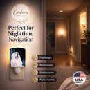 Starry Night Great Pyrenees Ceramic Night Light Compact, UL-Certified, Ideal for Bedroom, Bathroom, Nursery, Hallway, Kitchen, 6x4x3, Multicolor