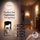 Starry Night Great Pyrenees Ceramic Night Light Compact, UL-Certified, Ideal for Bedroom, Bathroom, Nursery, Hallway, Kitchen, 6x4x3, Multicolor