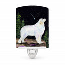 Starry Night Great Pyrenees Ceramic Night Light Compact, UL-Certified, Ideal for Bedroom, Bathroom, Nursery, Hallway, Kitchen, 6x4x3, Multicolor