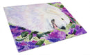 Great Pyrenees Cutting Board Tempered Glass Kitchen Cutting Surface, Heat Resistant Chopping, Non-Slip Feet, Food Prep & Serving