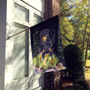 Starry Night Rottweiler House Flag 28x40 Porch Sleeve Pole Decorative Outside Yard Banner Artwork Wall Hanging, Polyester