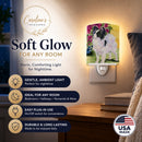 Papillon Ceramic Night Light Compact, UL-Certified, Ideal for Bedroom, Bathroom, Nursery, Hallway, Kitchen, 6x4x3, Multicolor