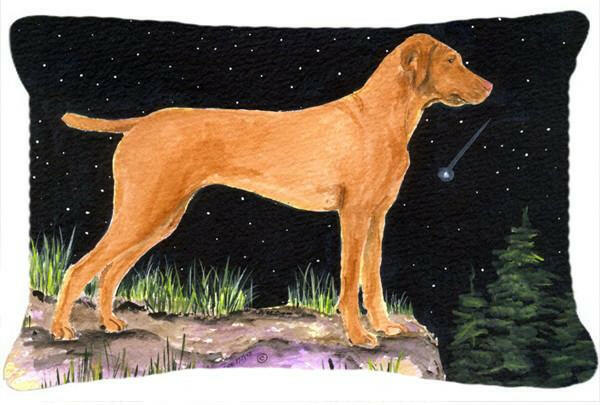 Starry Night Vizsla Decorative   Canvas Fabric Pillow