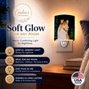 Starry Night Collie Smooth Ceramic Night Light Compact, UL-Certified, Ideal for Bedroom, Bathroom, Nursery, Hallway, Kitchen, 6x4x3, Multicolor