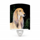 Starry Night Saluki Ceramic Night Light Compact, UL-Certified, Ideal for Bedroom, Bathroom, Nursery, Hallway, Kitchen, 6x4x3, Multicolor