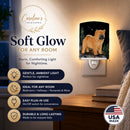 Starry Night Chow Chow Ceramic Night Light Compact, UL-Certified, Ideal for Bedroom, Bathroom, Nursery, Hallway, Kitchen, 6x4x3, Multicolor