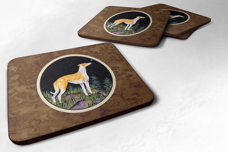 Starry Night Whippet Foam Coasters Set of 4