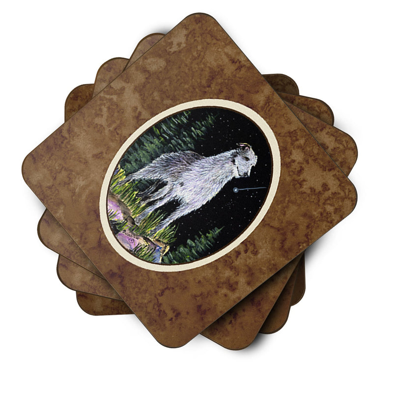 Starry Night Scottish Deerhound  Foam Coasters Set of 4