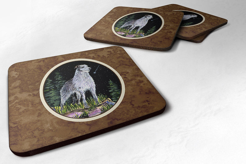 Starry Night Scottish Deerhound  Foam Coasters Set of 4