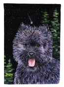 Starry Night Cairn Terrier House Flag 28x40 Porch Sleeve Pole Decorative Outside Yard Banner Artwork Wall Hanging, Polyester
