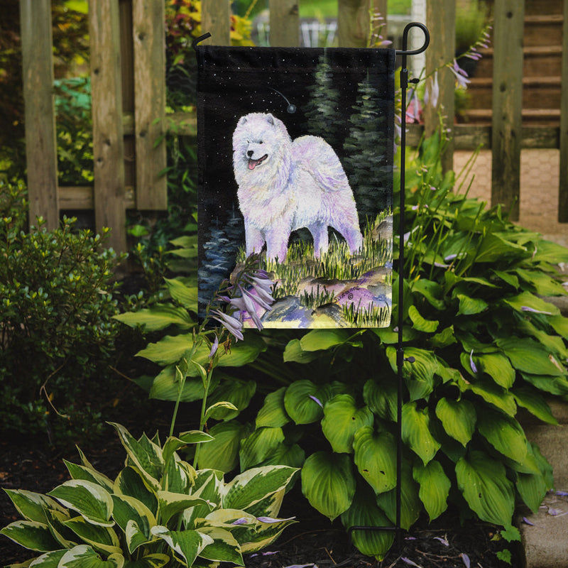 Starry Night Samoyed Flag Garden Size