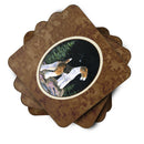 Starry Night Fox Terrier Foam Coasters Set of 4 Cup Coasters for Indoor Outdoor, Tabletop Protection, Anti Slip, Mouse pad Material