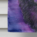 Starry Night Pomeranian House Flag 28x40 Porch Sleeve Pole Decorative Outside Yard Banner Artwork Wall Hanging, Polyester