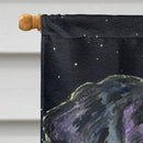 Starry Night Bernese Mountain Dog House Flag 28x40 Porch Sleeve Pole Decorative Outside Yard Banner Artwork Wall Hanging, Polyester